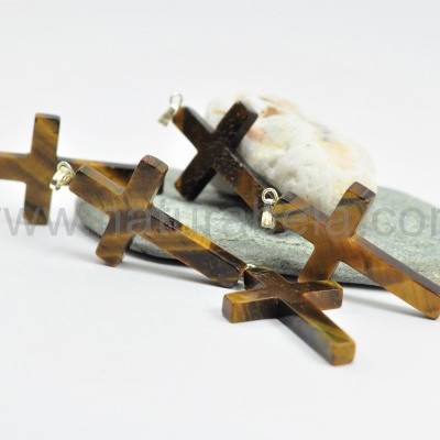 Pendente Cruz de Olho de tigre