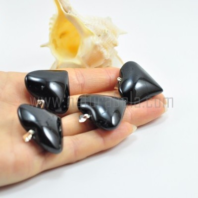 Pendente Coração de Turmalina Negra