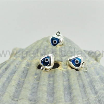 Pendente Olho turco forma "coração"