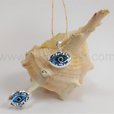 Pendente em prata Olho Turco grande