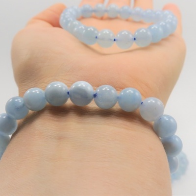 Pulseira bolas 8mm de Água Marinha