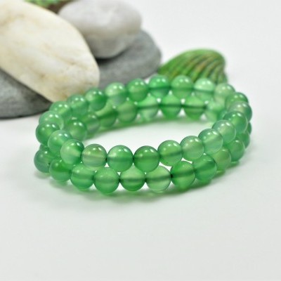 Pulseira de bolas Ágata verde
