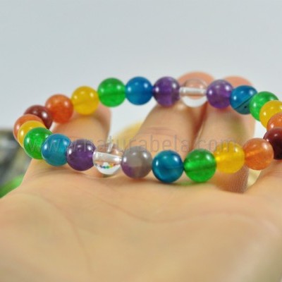 Pulseira Bolas 7 chakras 8mm