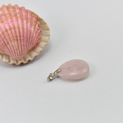 Pendente Quartzo rosa "lágrima"