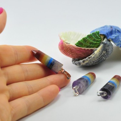 Pendente 7 Chakras Biterminado redondo Pendente 7 Chakras Biterminado redondo