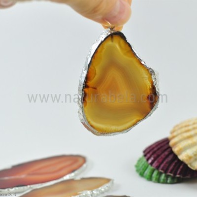 Pendente Chapa de Ágata em Prata 06 Pendente Chapa de Ágata em Prata 06