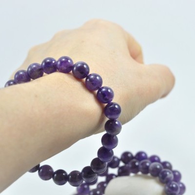 Pulseira de bolas Ametista 8mm Pulseira de bolas Ametista 8mm