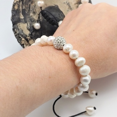 Pulseira ajustável de Pérolas Naturais