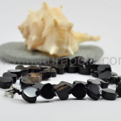 Colar Corações de Ágata negra