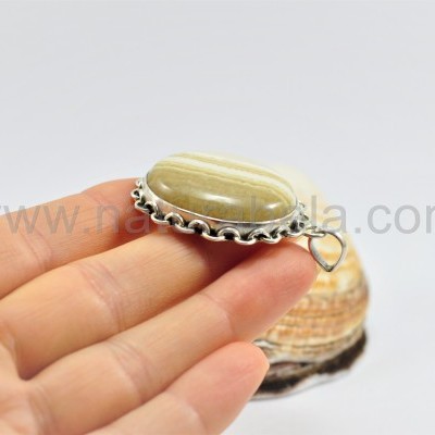 Pendente em Prata com Ágata Rendada