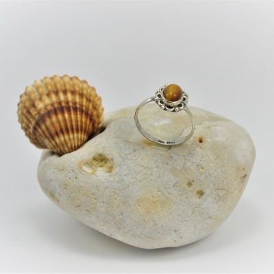 Anel em Prata com Olho de Tigre