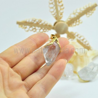 Pendente drusa de Quartzo Cristal