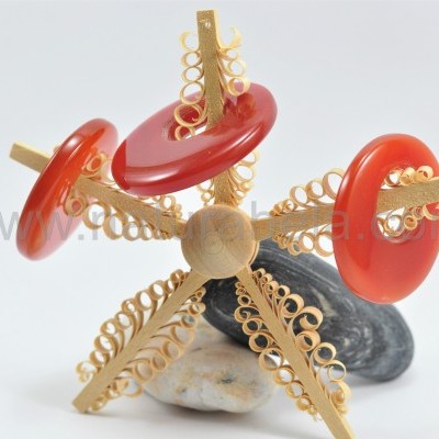 Pendentes Formato "donut" de Ágata e Cornalina Pendentes Formato "donut" de Ágata e Cornalina