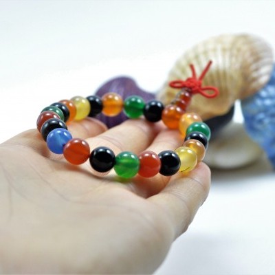 Pulseira Mala Tibetano de Ágatas Multicor