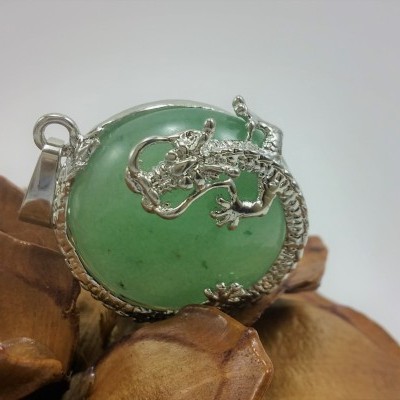 Pendente prateado Aventurina Verde Pendente prateado Aventurina Verde