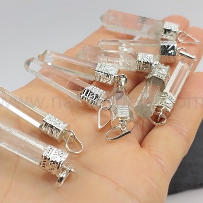 Pendente Ponta Facetada de Quartzo Cristal