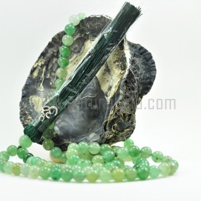 Japamala de Aventurina Verde 8mm com símbolo OM