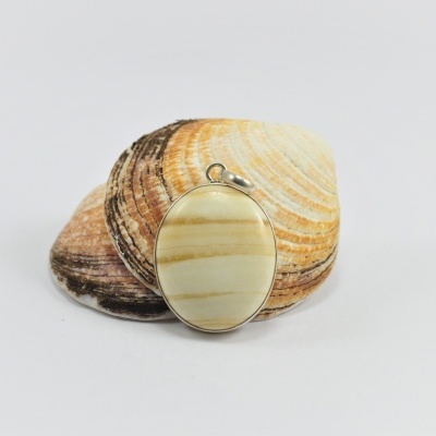 Pendente em Prata Redondo com Ágata Rendada