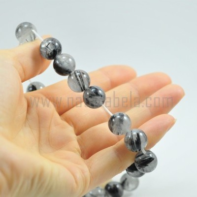 Pulseira de Quartzo Hialino com Turmalina Negra