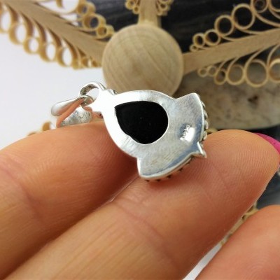 Pendente lágrima em Prata com ONIX