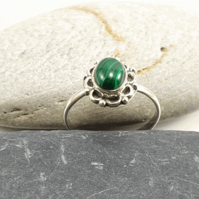 Anel em Prata com Malaquite