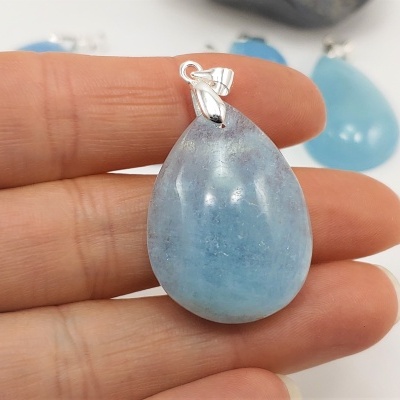 Pendente em prata com Água marinha