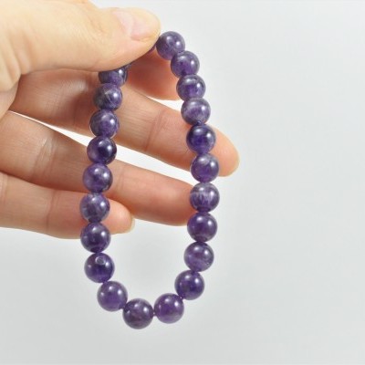 Pulseira de bolas Ametista 8mm Pulseira de bolas Ametista 8mm
