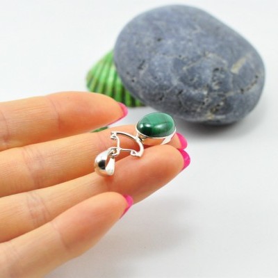 Pendente em Prata com Malaquita 