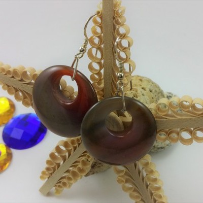 Conjunto Brincos e Pendente em Prata com pedra Carneóla