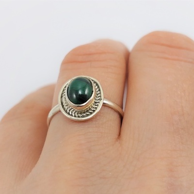 Anel em Prata com Malaquite
