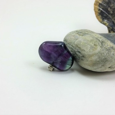 Pendente coração com pedra Fluorita