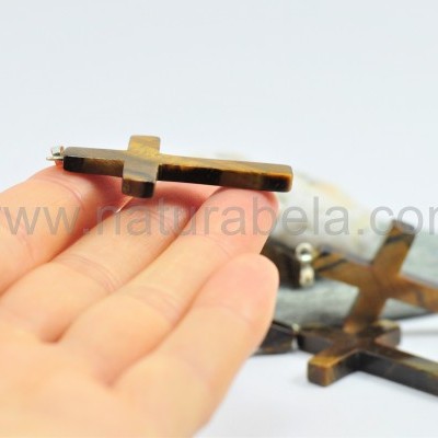 Pendente Cruz de Olho de tigre