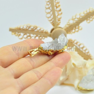 Pendente drusa de Quartzo Cristal
