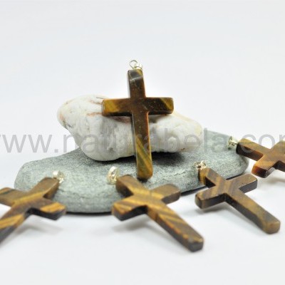 Pendente Cruz de Olho de tigre