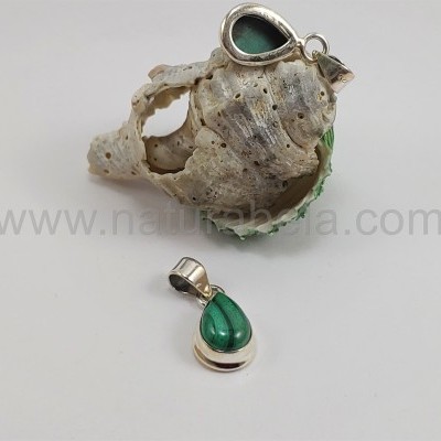 Pendente em Prata com Malaquita "gota"