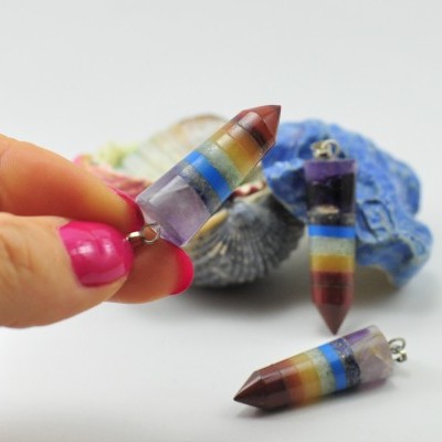 Pendente 7 Chakras Biterminado redondo