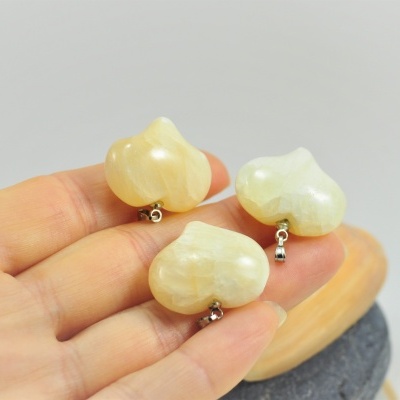 Pendente coração de Calcita Amarela