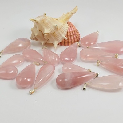 Pendente Quartzo rosa Grande LÁGRIMA Pendente Quartzo rosa Grande LÁGRIMA