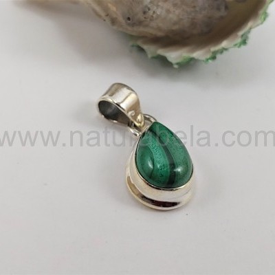 Pendente em Prata com Malaquita "gota"