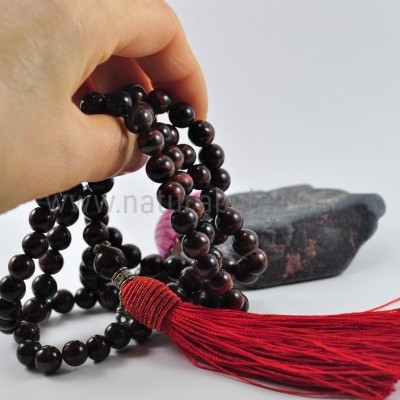 Mala Budista de Pedra Olho de Boi 8mm - Terço Tibetano OM