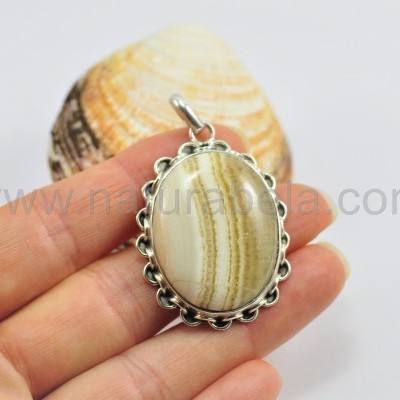 Pendente em Prata com Ágata Rendada