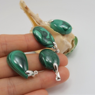 Pendente Prata com Malaquita Pendente Prata com Malaquita