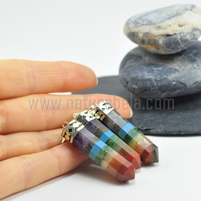 Pendente dos 7 Chakras Facetado Pendente dos 7 Chakras Facetado