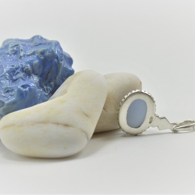 Pendente em prata com Calcedónia Azul