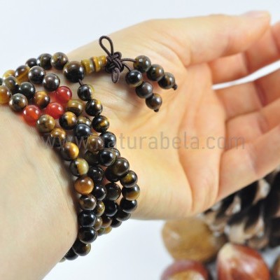 JapaMala de Pedra Olho de tigre e cornalina