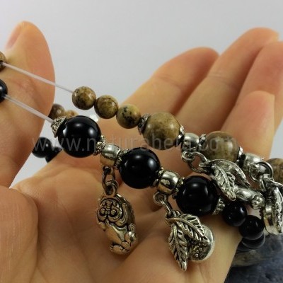 Pulseiras Onix e Jaspe Paisagem Pulseiras Onix e Jaspe Paisagem