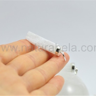 Pendente Barra de Selenite em Prata