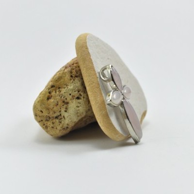 Pendente Cruz com Quartzo Rosa