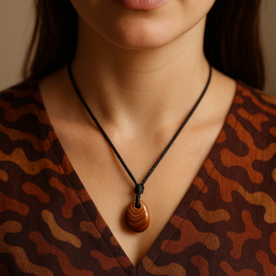 Pendente Pedra de Ágata Bandeada – Signo Balança