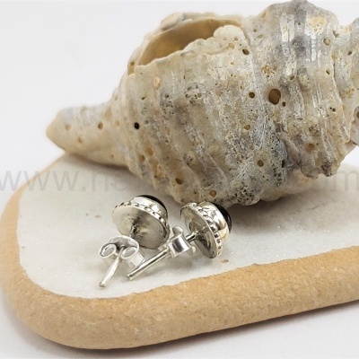 Brincos em Prata com Ónix